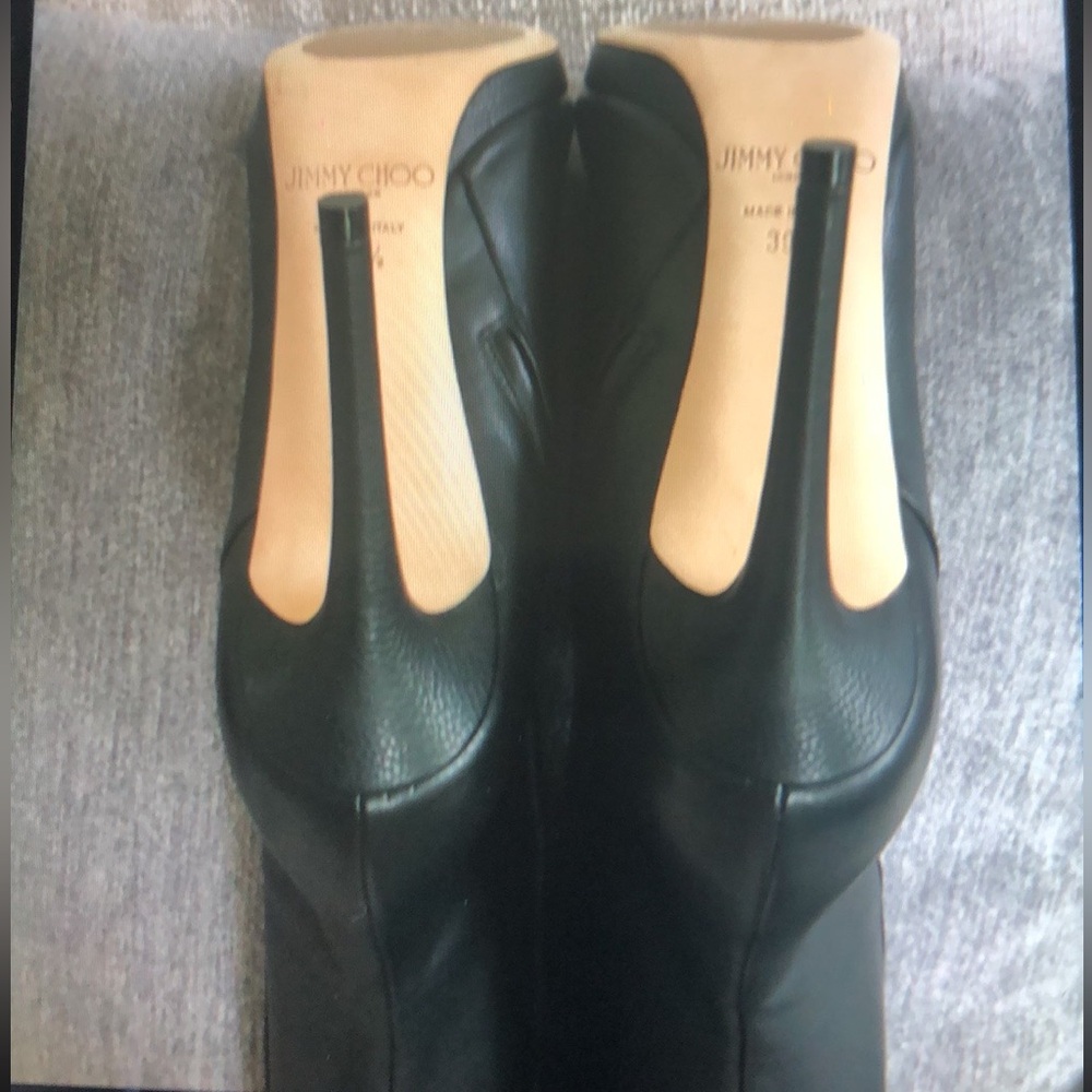 New! Jimmy Choo Black Leather Knee-High Boots. Size 39,5 - Picture 6 of 9